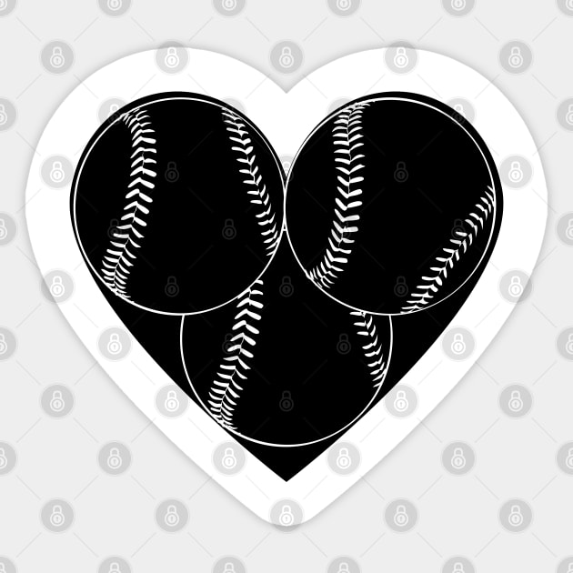 baseball heart Sticker by mdr design